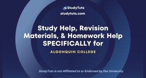 Tutoring Revision Materials Homework Help for Algonquin College students in the Canada CA