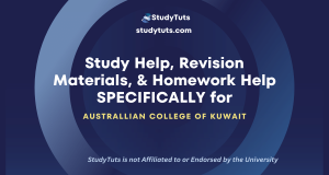 Tutoring Revision Materials Homework Help for Australlian College of Kuwait students in the Kuwait KW