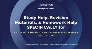 Tutoring Revision Materials Homework Help for Batchelor Institute of Indigenous Tertiary Education students in the Australia AU