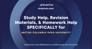 Tutoring Revision Materials Homework Help for British Columbia Open University students in the Canada CA