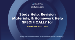 Tutoring Revision Materials Homework Help for Campion College students in the Canada CA