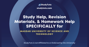 Tutoring Revision Materials Homework Help for Masdar University Of Science And Technology students in the United Arab Emirates AE