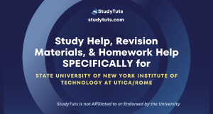 Tutoring Revision Materials Homework Help for State University of New York Health Sience Centre Syracuse students in the United States US